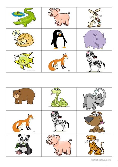 Animals bingo cards – Artofit