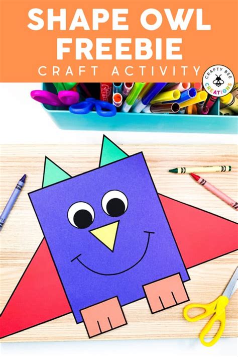 2D Shape Animal Crafts and An Owl FREEBIE! - Crafty Bee Creations