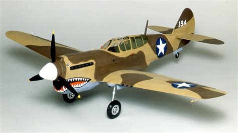 P-40 Warhawk Flying Model Balsa Aircraft Kit 711mm Wingspan from Guillow's