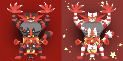 Litten Evolution + Shiny by Mockingbyrd on DeviantArt