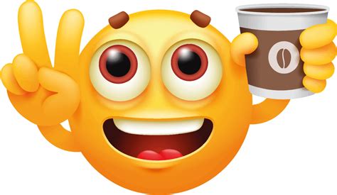 Wanddecoratie stickers Emoji die koffie drinkt - TenStickers