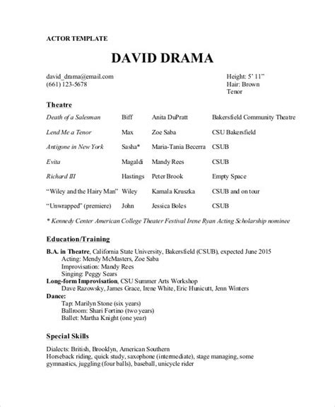 Theatre Director Resume Template , The General Format and Tips for the ...