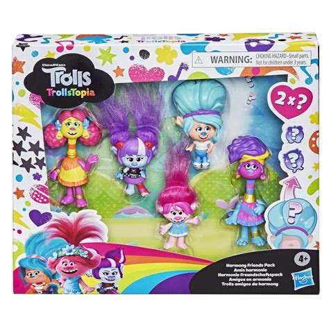 DreamWorks TrollsTopia Harmony Friends Pack, 5 Trolls Toys with Poppy ...