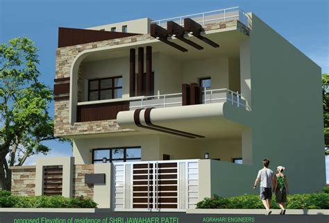 Front Elevation of 25' x 50 ' plot building | House outer design, House front design, House ...