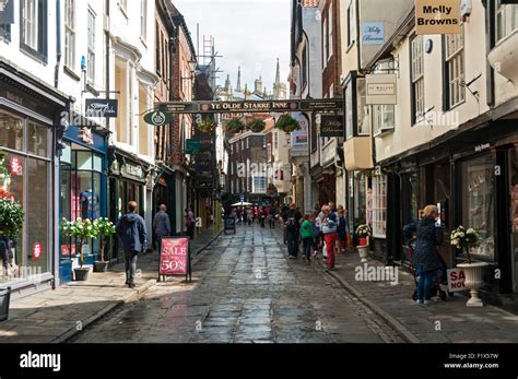 Stonegate, a street in the City of York, Yorkshire, England, UK Stock Photo - Alamy