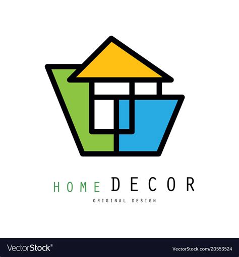 Linear logo for home decorating company or Vector Image