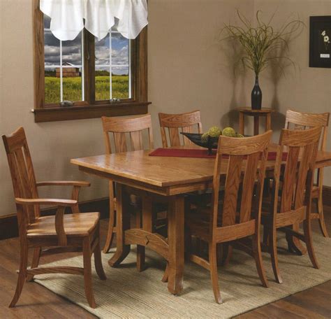 Amish Dining Table And Chairs Amish Marion Trestle Dining Table | Chair Design