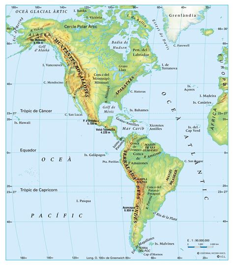 CIÈNCIES SOCIALS, GEOGRAFIA 3r: Mapa Amèrica física