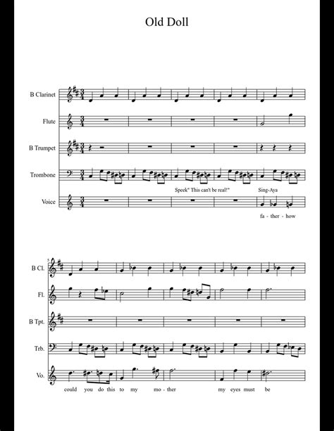 Old Doll sheet music for Clarinet, Flute, Trumpet, Trombone download free in PDF or MIDI