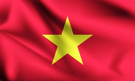 Bandera de vietnam soplando en el viento. | Vector Premium