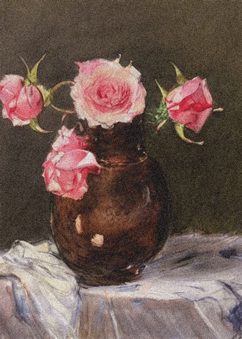 An Old Painting Of Roses Background Wallpaper Image For Free Download - Pngtree