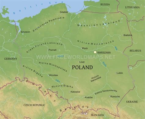 Poland Physical Map