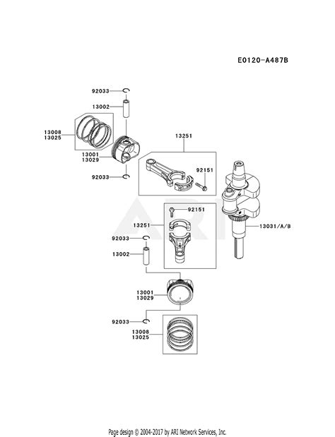 Kawasaki FR691V-CS13 4 Stroke Engine FR691V Parts Diagram for PISTON ...