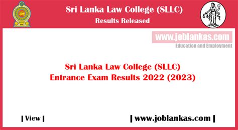 Sri Lanka Law College (SLLC) Entrance Exam Results 2022 (2023) – Released - JobLankas.com