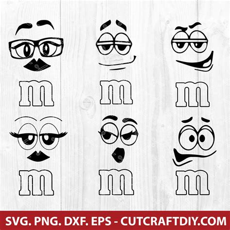 M&M's Faces SVG, DXF, PNG, Cut Files, M and M Cricut