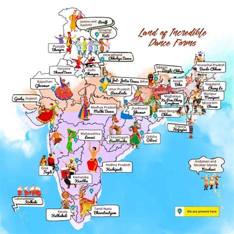 Dance Forms India Map With States