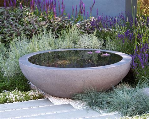 Water feature pond bowl from Urbis with dry gravel planting by Rae ...