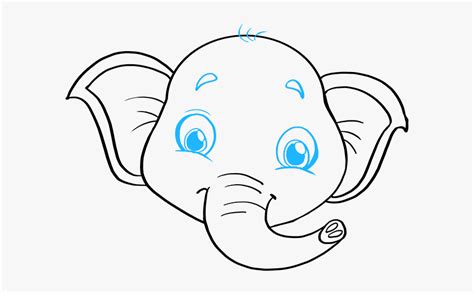 Cute Elephant Face Png Animal cartoon elephant face head wildlife icon