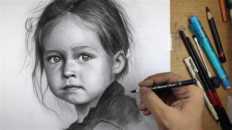 Learn to Draw Child Portrait in Charcoal Pencil - YouTube