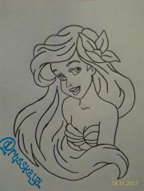 Little Mermaid Pencil Drawing