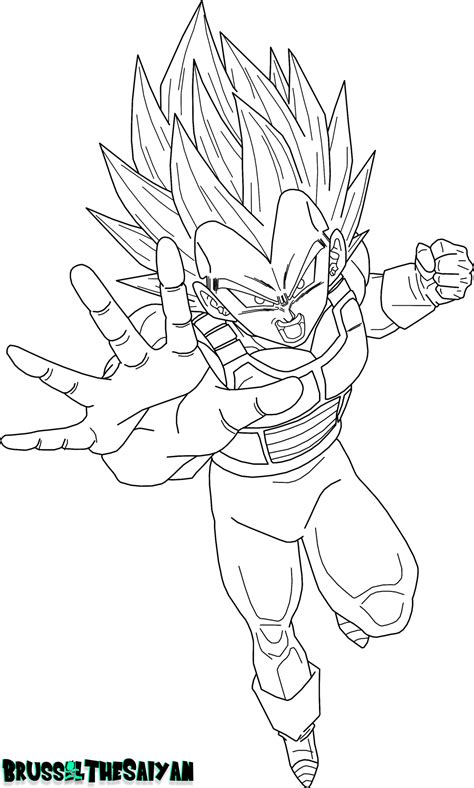 Super Saiyan 2 Vegeta Lineart by BrusselTheSaiyan on DeviantArt