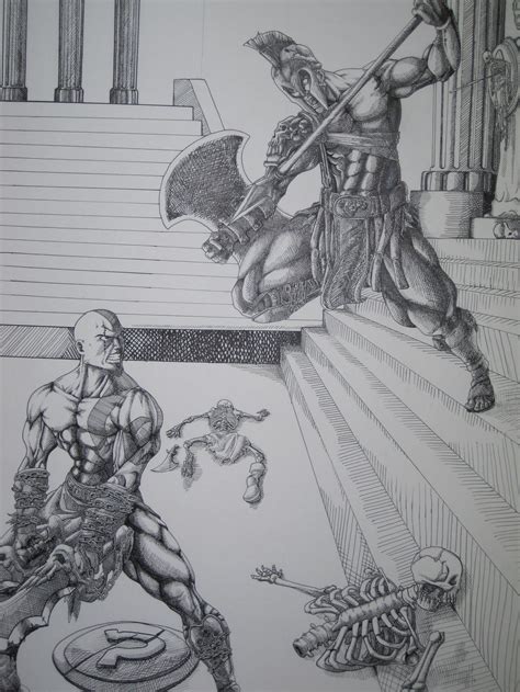 Gods of War: Kratos vs. Ares by Bihumi on DeviantArt