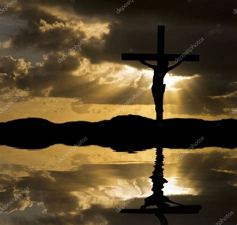 Jesus Christ Crucifixion on Good Friday Silhouette reflected in Stock Photo by ©Veneratio 7096796