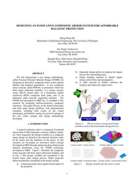 (PDF) Designing an Innovative Composite Armor System for Affordable Ballistic Protection