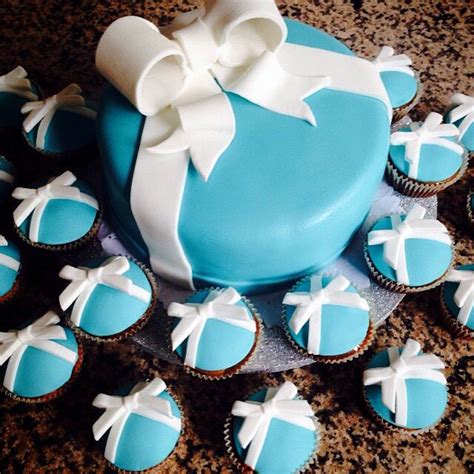 Tiffany Blue Box Cake and Cupcakes