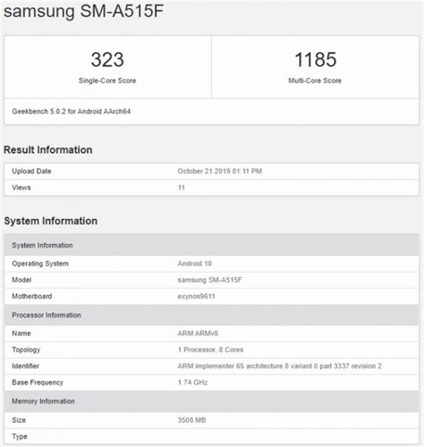 Samsung Galaxy A51 key specs revealed through Geekbench - GSMArena.com news