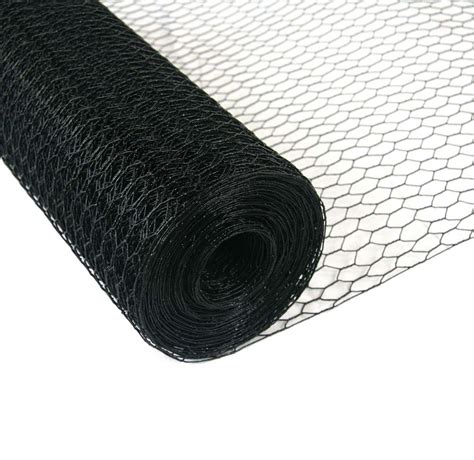 50m x 1m 13mm Mesh Black Chicken Rabbit Wire Roll Woven Metal Fence ...