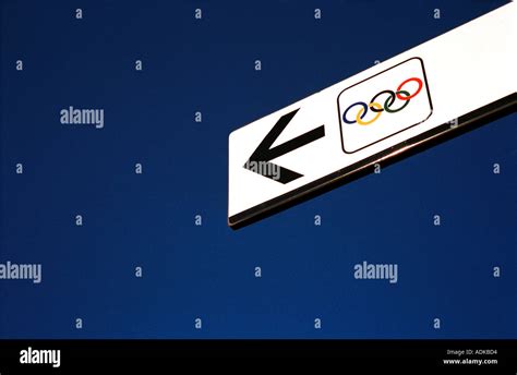 olympic symbol sign with arrow Stock Photo - Alamy