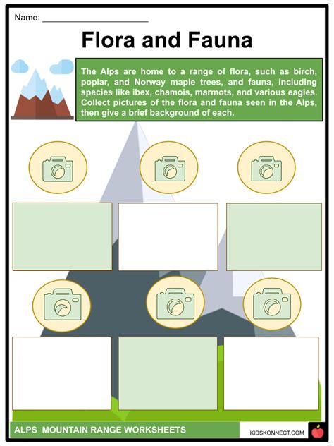 Alps Mountain Range Worksheets | Physical Features, Ecosystem, History