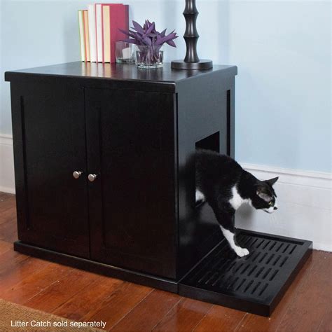 Refined Cat Litter Box: Hidden Wood Box Cabinet | The Refined Feline