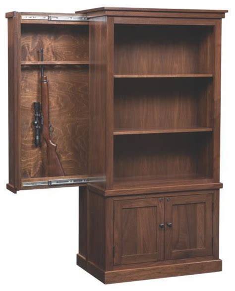 Cambridge Bookcase with Hidden Gun Cabinet From Dutchcrafters