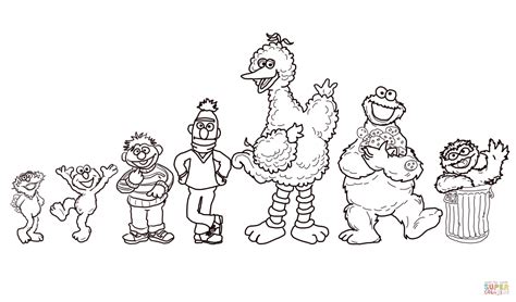 Sesame Street Characters coloring page | Free Printable Coloring Pages