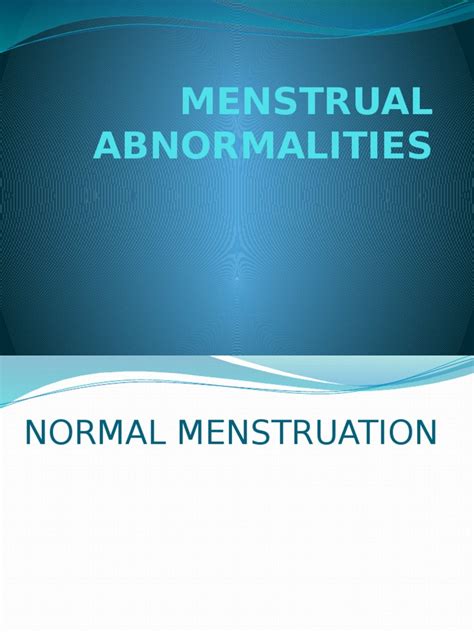 Menstrual Abnormalities | PDF | Menstrual Cycle | Menstruation