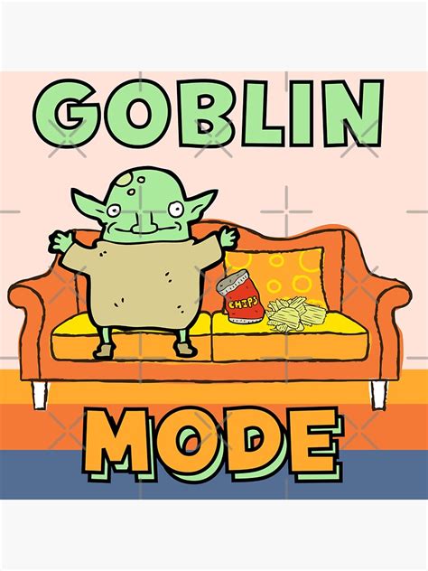 "Goblin Mode, Meme, Post Pandemic, Funny, Goblincore, Goblins, Urban, Dictionary" Sticker for ...