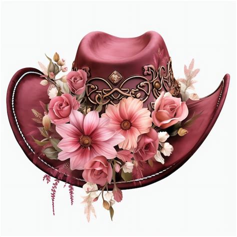 Premium AI Image | beautiful pink pink cowboy hat clipart illustration