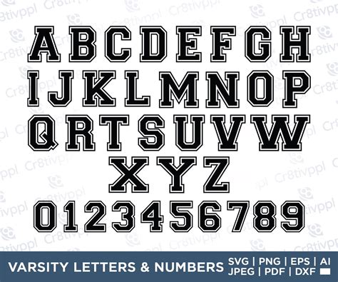 Varsity Font Svg Block Font Svg College Font University - Etsy