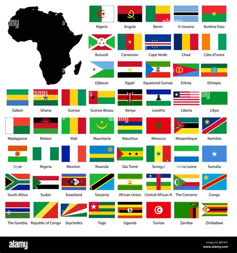 Africa Continent Country Flags