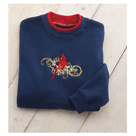 Embroidered Cardinal Sweatshirt | Clothes for women, Sweatshirts, Women shopping