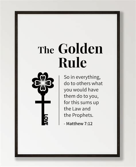 The Golden Rule, Bible Verse Wall Art, Matthew 7 12, Bible Quote Print ...