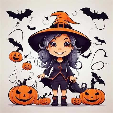 Premium Vector | Cute halloween witch