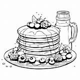Download Pancakes With Berries and Syrup Coloring Pages Online  sketch template