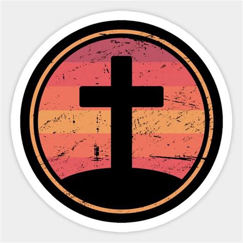 Retro Christian Cross Of Jesus Sticker | God sticker, Christian stickers, Faith stickers