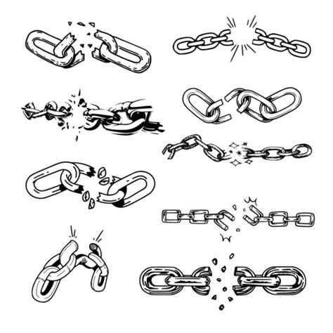 Broken Chain Tattoo Set Vector (EPS, SVG) Black Ink Tattoos, Cute Tattoos, Body Art Tattoos ...