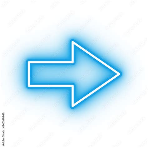 Neon blue arrow icon, arrow icon on transparent background Stock ...