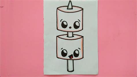 Cute Marshmallow Drawing - canvas-link