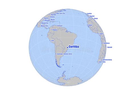 Map Showing Curitiba,Brazil on the World Map. Stock Illustration - Illustration of link, planet ...